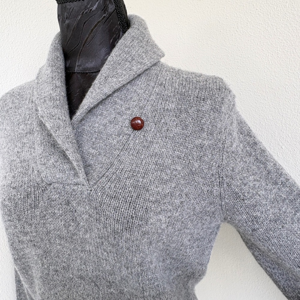 Ralph Lauren Sport Shawl Collar Sweater, Womens Large Gray - Picture 3 of 8